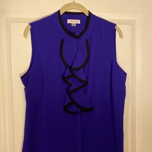 NWOT Calvin Klein ruffle-front sleeveless blouse